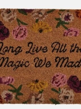 Taylor Swift Floral Script Doormat - Brown, Pink, Purple, Yellow, Green